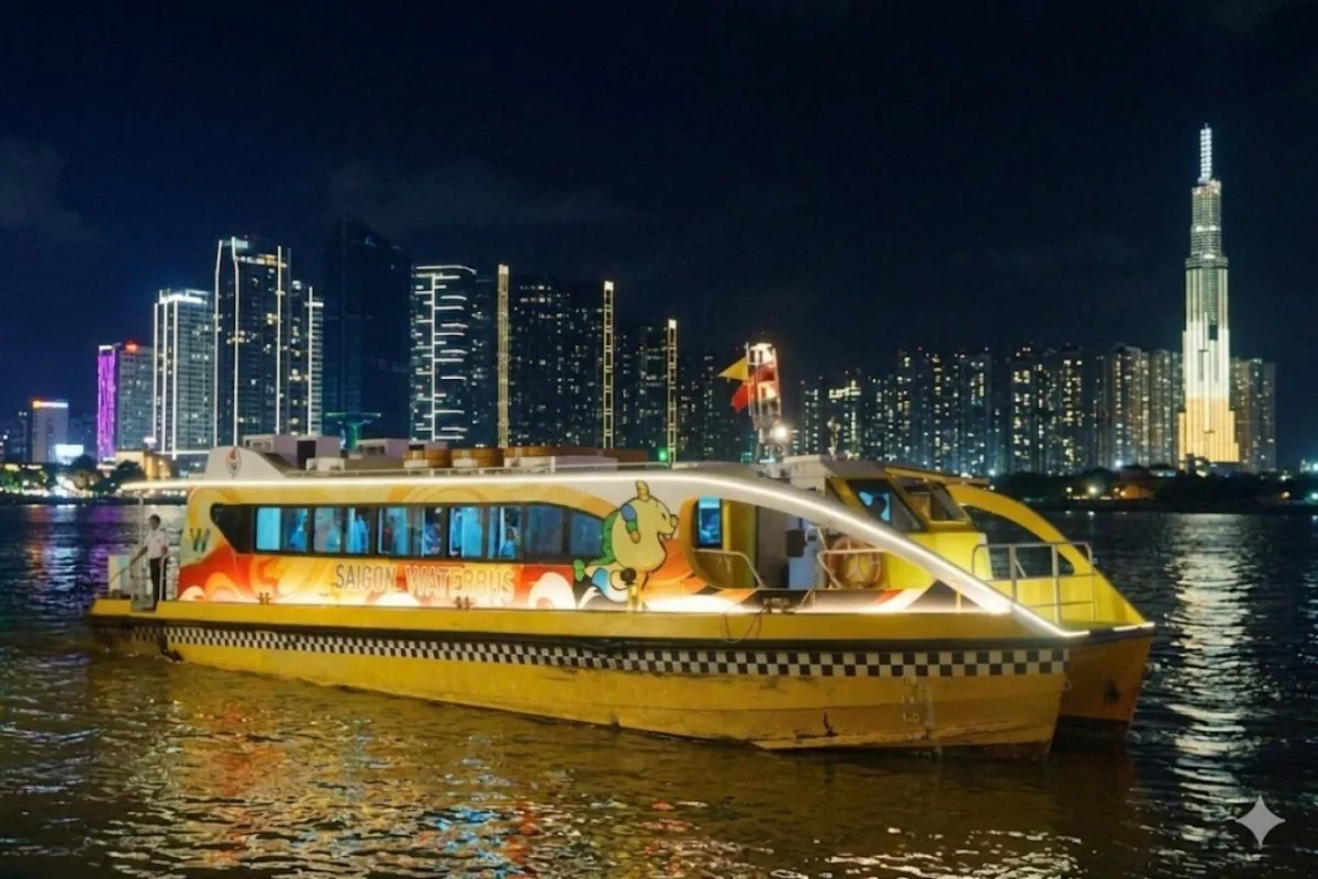 Taking the Saigon WaterBus to admire the city from the Saigon River