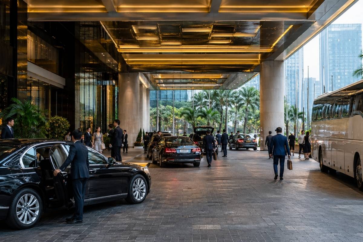 event parking area at a MICE hotel in Ho Chi Minh City