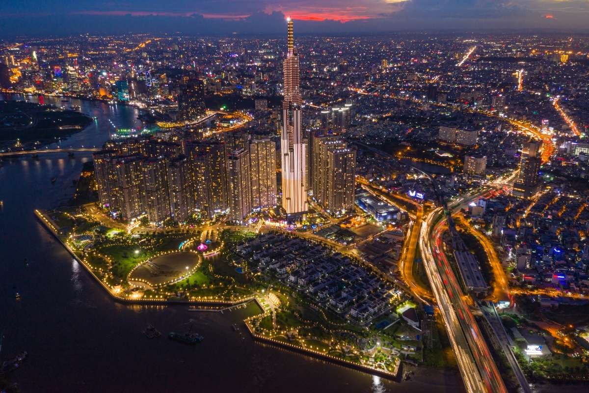 toàn cảnh saigon rực sáng về đêm